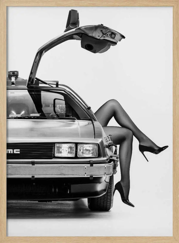 Retro Car Heels Art Print UK — Portrait Vibrant Wall Art — Living Room — Wall It All Prints