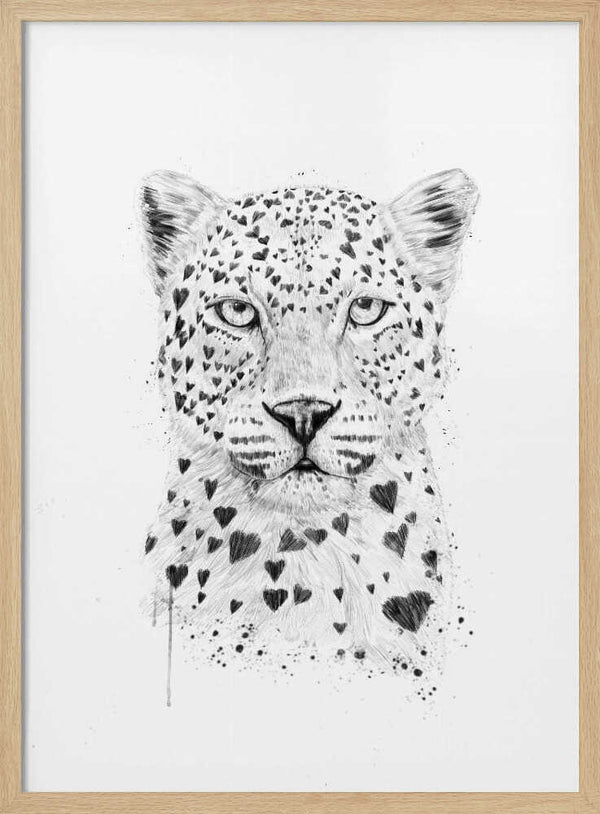 Heart Spotted Leopard Art Print UK — Abstract Vibrant Wall Art — Living Room — Wall It All Prints