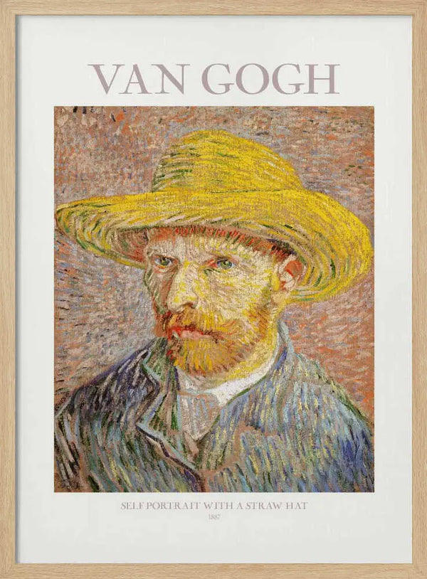 Self Portrait With Straw Hat Vincent Van Gogh