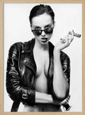 Edgy Woman Leather Jacket