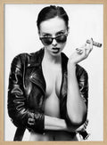 Edgy Woman Leather Jacket