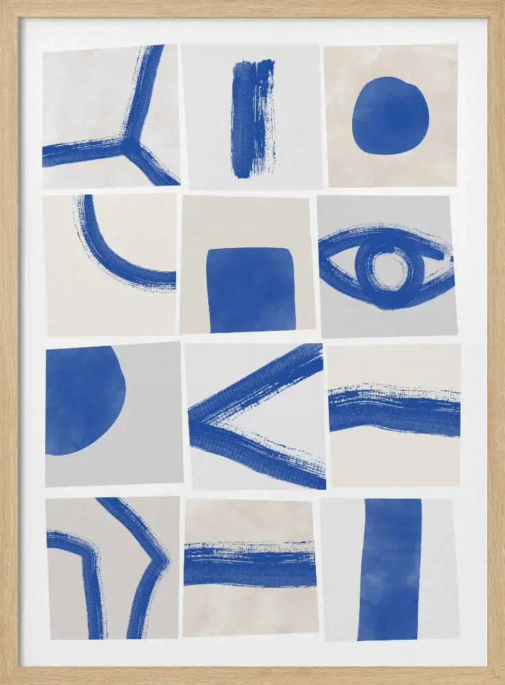 Blue Abstract Shapes Grid Elena Ristova