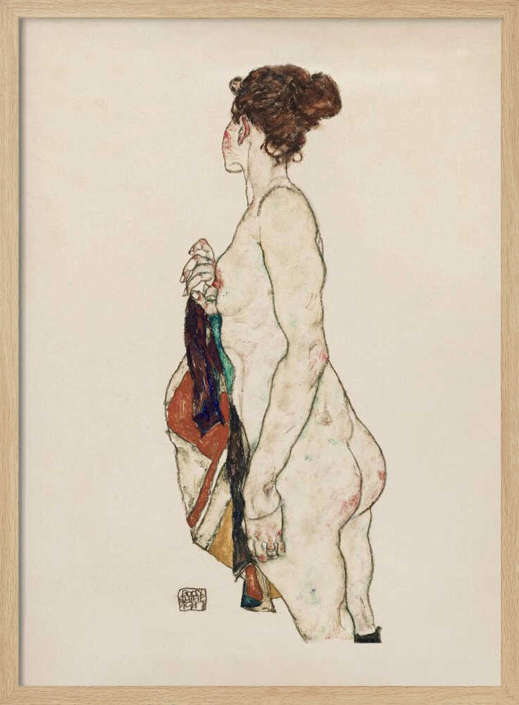 Standing Nude Woman With a Patterned Robe 1917