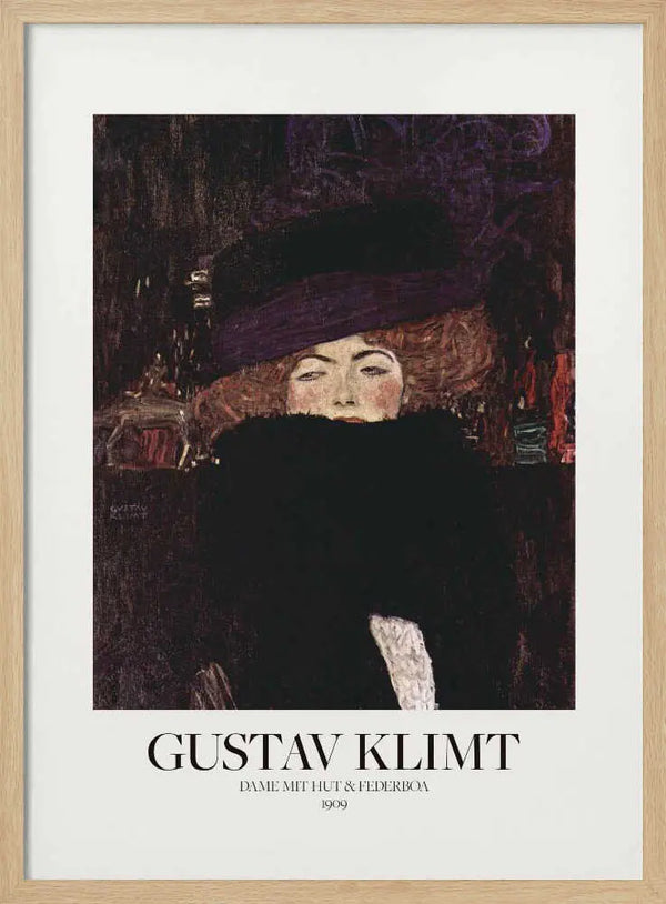 Dame Mit Hut Und Federboa (1909) Poster Gustav Klimt