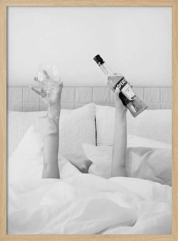 Morning Drink In Bed Art Print UK — Portrait Vibrant Wall Art — Bedroom — Wall It All Prints