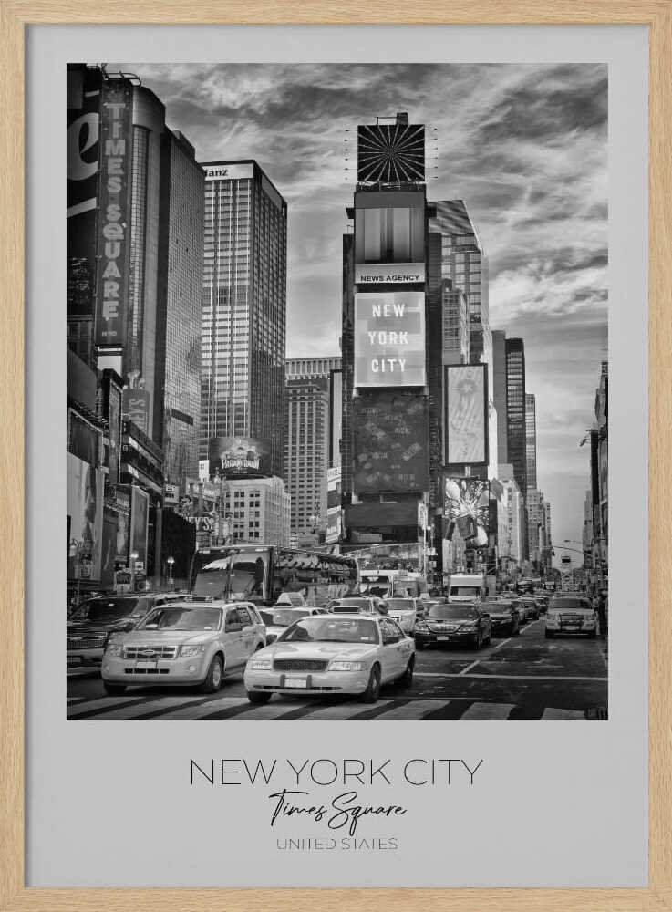 New York Times Square Art Print UK — Vintage Dark Wall Art — Living Room — Wall It All Prints