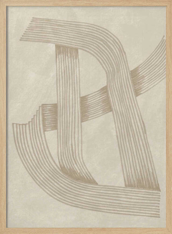 Woven Beige Lines Art Print UK — Abstract Minimal Wall Art — Office — Wall It All Prints