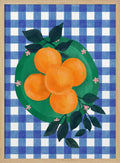 Gingham Oranges Plate