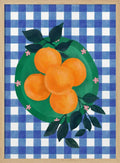 Gingham Oranges Plate