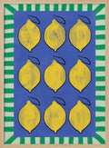 Vibrant Lemons Blue Grid