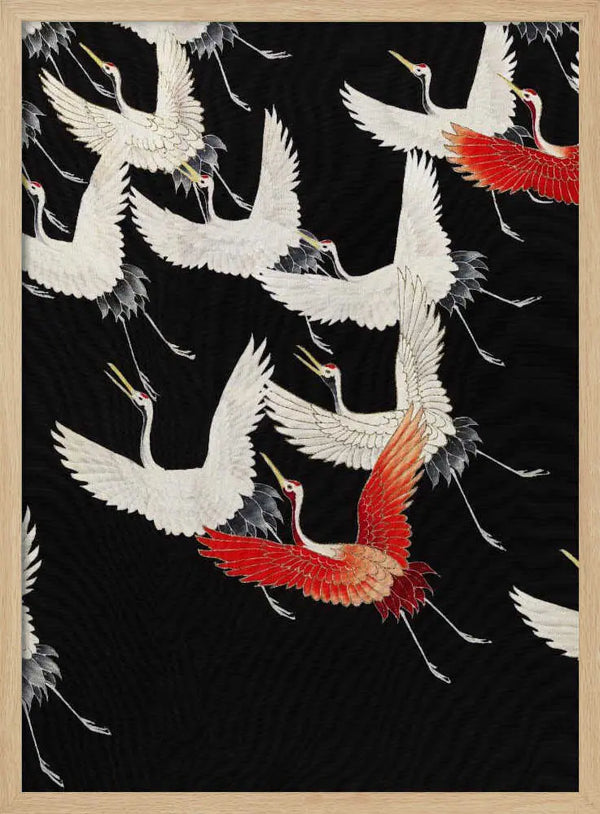 Furisode With a Myriad of Flying Cranes (1910–1920) Full Vintage Japanese