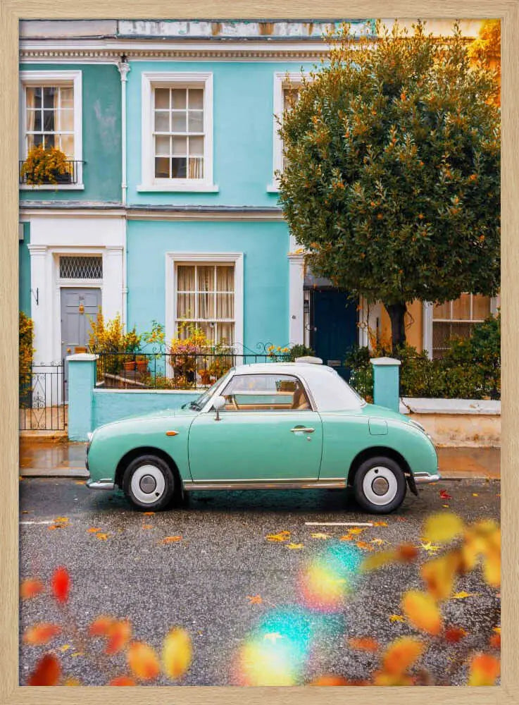 Mint Green Vintage Street Art Print UK — Vintage Vibrant Wall Art — Living Room — Wall It All Prints