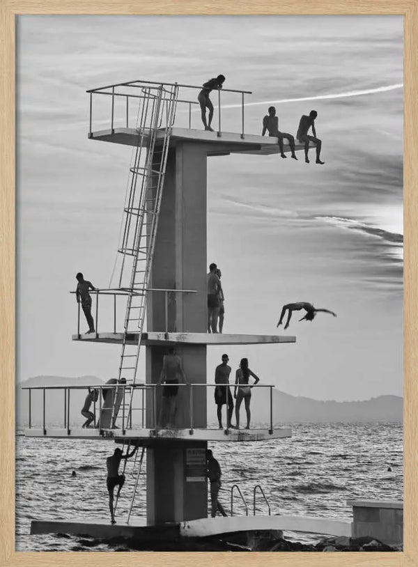 Summer Diving Tower Fun Art Print UK — Landscape Dark Wall Art — Living Room — Wall It All Prints
