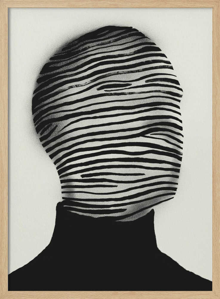 Abstract Striped Face