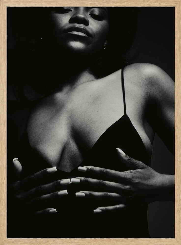 Sensual Black Woman Art Print UK — Dark Moody Calm Wall Art — Living Room — Wall It All Prints