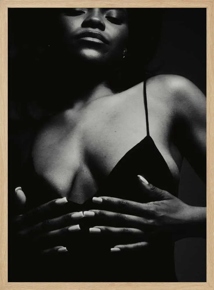 Sensual Black Woman Art Print UK — Dark Moody Calm Wall Art — Living Room — Wall It All Prints