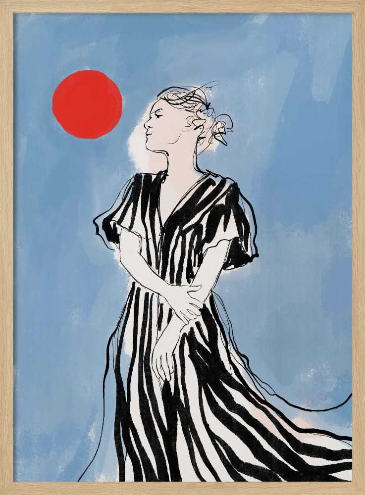 Elegant Woman Red Sun