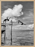 Kids Leaping into Ocean