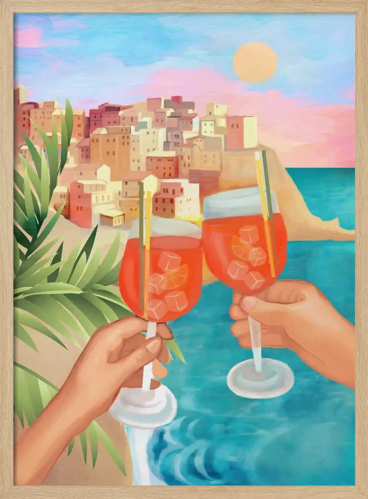 Cheers Coastal Sunset City Art