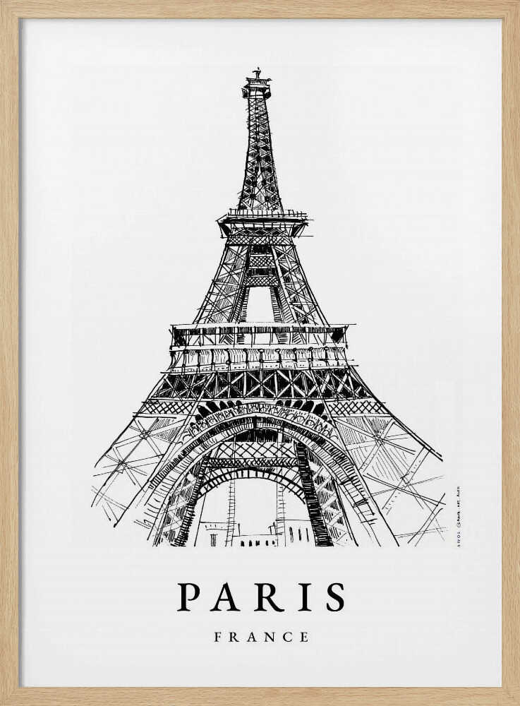 Eiffel Tower Paris Sketch Awol Art Alex