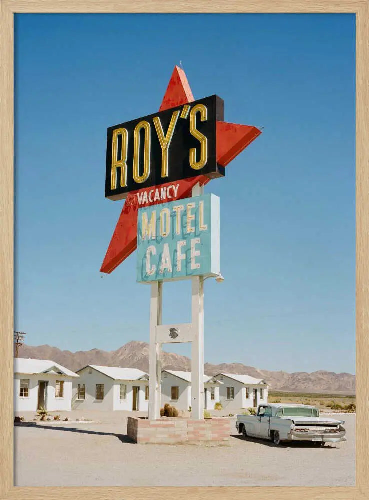 Vintage Desert Motel Sign Art Print UK — Landscape Vibrant Wall Art — Living Room — Wall It All Prints