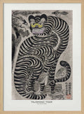 Talismanic Tiger (20th Century) Vintage Japanese Painting With Boarder
