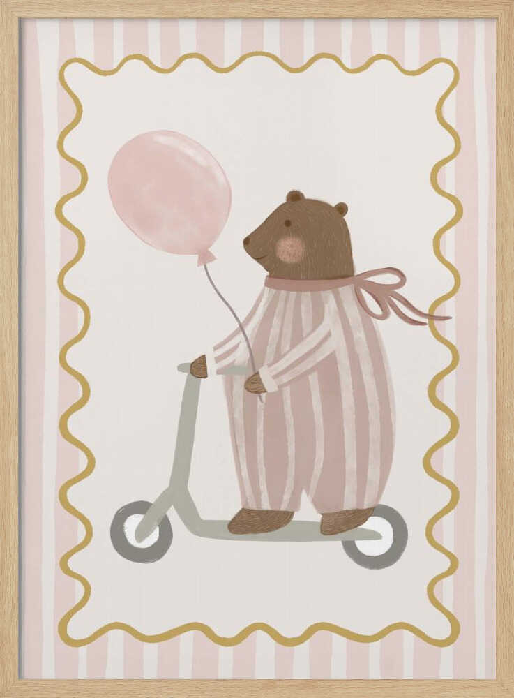 Whimsical Bear Scooter Ride