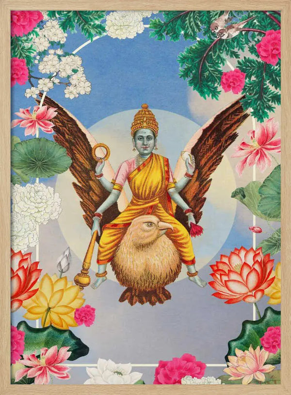Hindu Goddess Floral Frame Marja van den Hurk