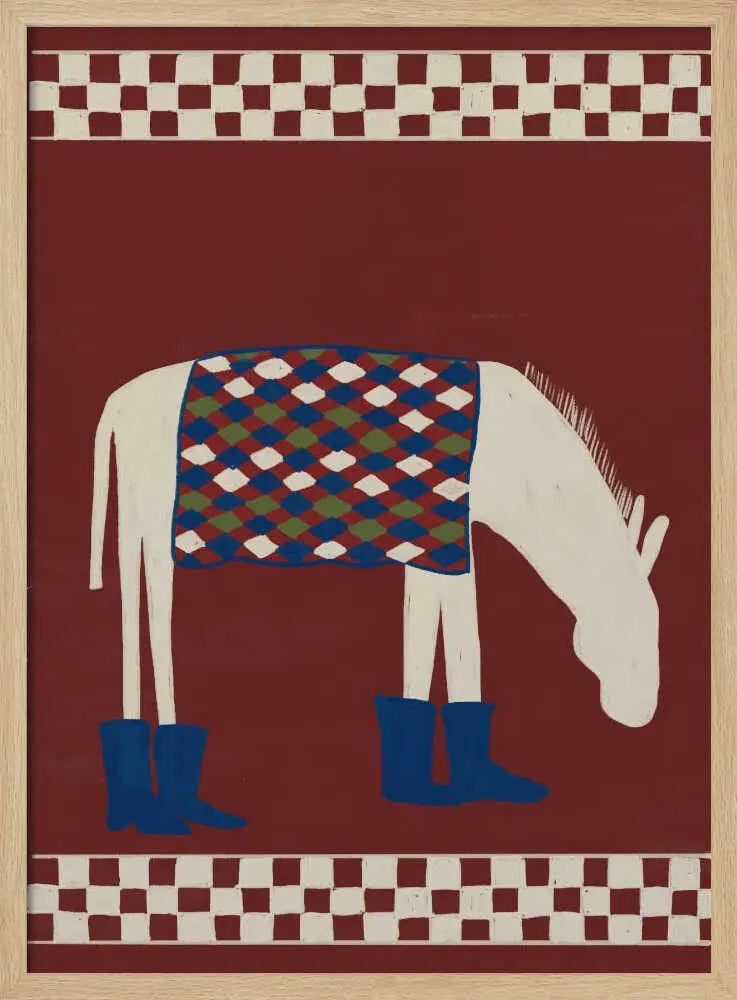 Whimsical Donkey In Boots Art Print UK — Animal Fresh Wall Art — Living Room — Wall It All Prints