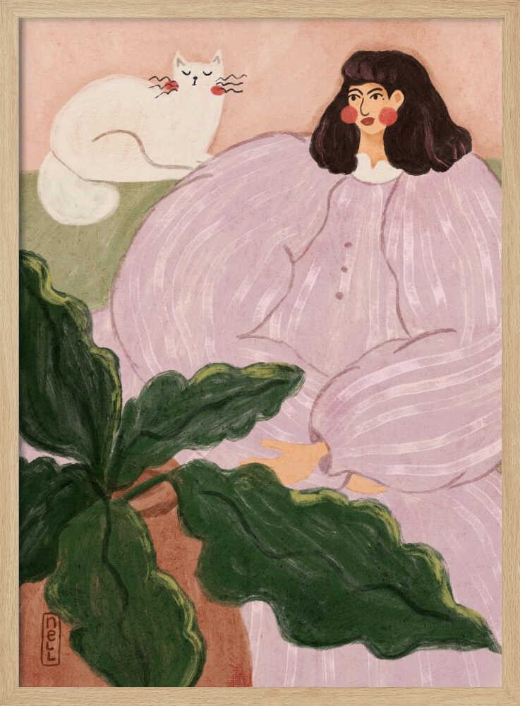 Cozy Woman With Cat