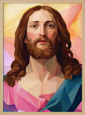 Modern Geometric Jesus Portrait