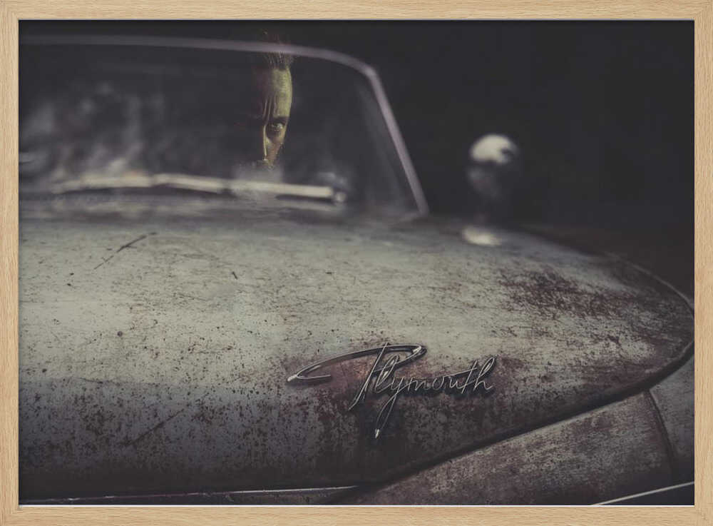 Reflected Gaze Car Hood Art Print UK — Dark Moody Dark Wall Art — Living Room — Wall It All Prints