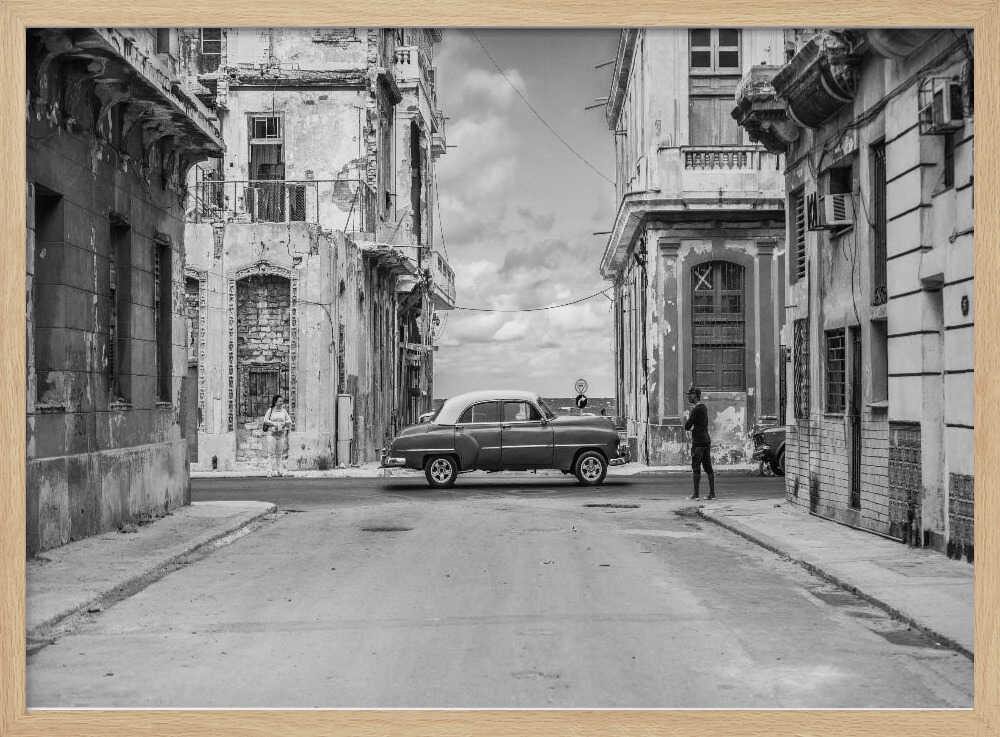 Havana Street Classic Car Art Print UK — Vintage Dark Wall Art — Living Room — Wall It All Prints