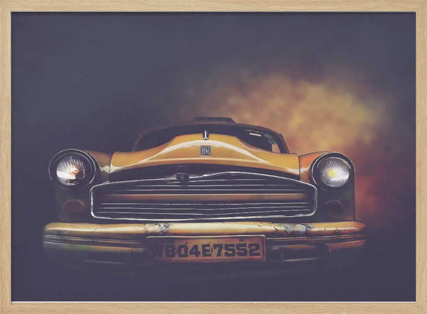 Classic Indian Taxi Art Print UK — Dark Moody Vibrant Wall Art — Living Room — Wall It All Prints