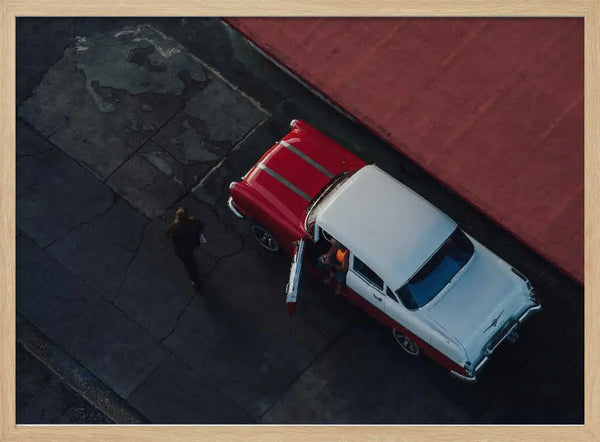 Classic Car Overhead View Art Print UK — Dark Moody Dark Wall Art — Living Room — Wall It All Prints