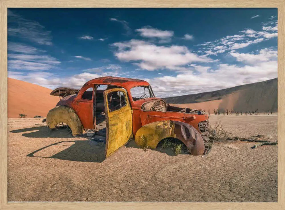 Vintage Desert Car Art Print UK — Landscape Vibrant Wall Art — Living Room — Wall It All Prints