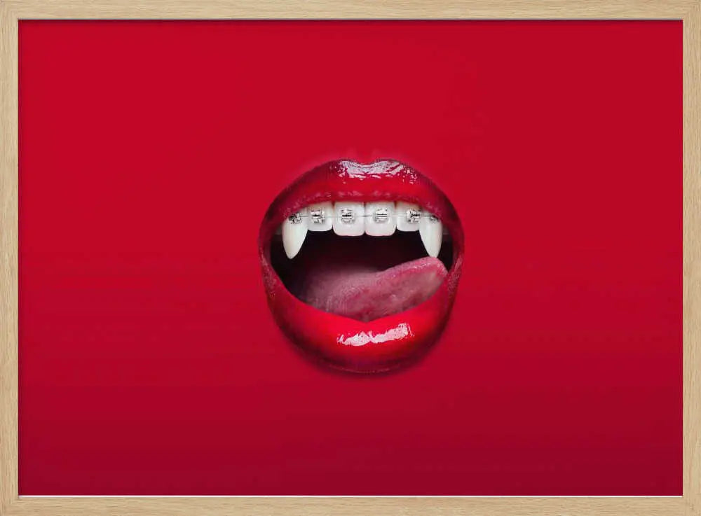 Red Vampire Lips Braces