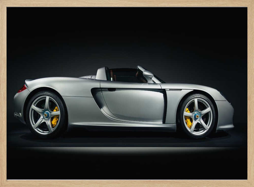 Elegant Silver Supercar Art Print UK — Dark Moody Dark Wall Art — Living Room — Wall It All Prints