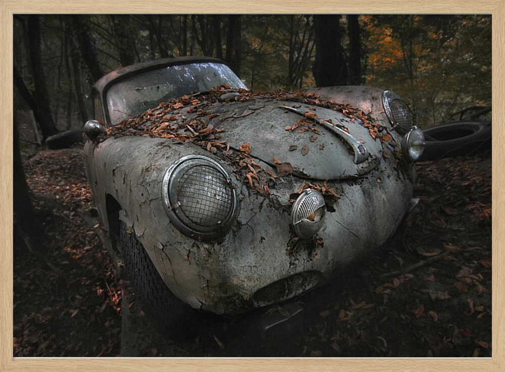 Abandoned Classic Car Art Print UK — Dark Moody Dark Wall Art — Living Room — Wall It All Prints