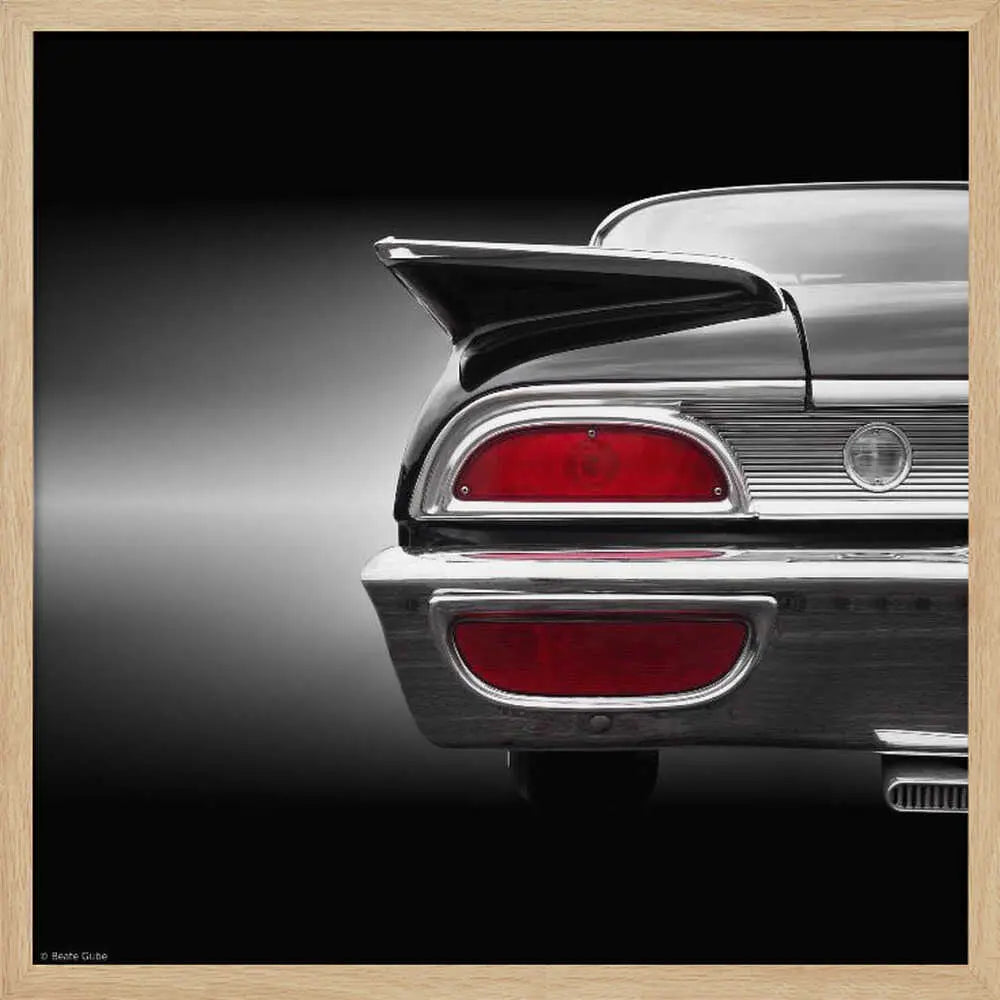 Classic Car Tailfin Art Print UK — Vintage Dark Wall Art — Living Room — Wall It All Prints