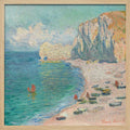 The Beach and the Falaise D'amont (1885) By Claude Monet.