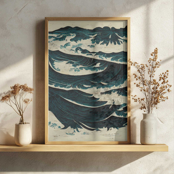 Turbulent Waves Art Print UK — Japanese Calm Wall Art — Living Room — Wall It All Prints