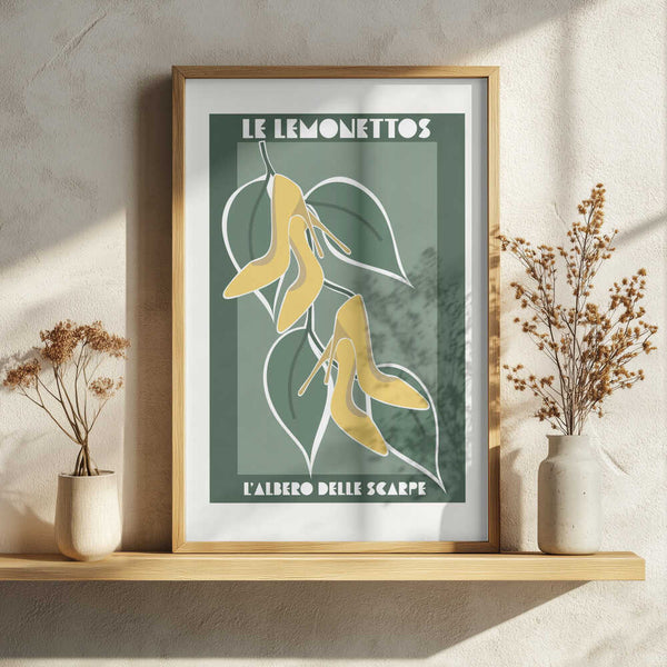 Art Deco Shoe Tree Art Print UK — Botanical Vibrant Wall Art — Kitchen — Wall It All Prints