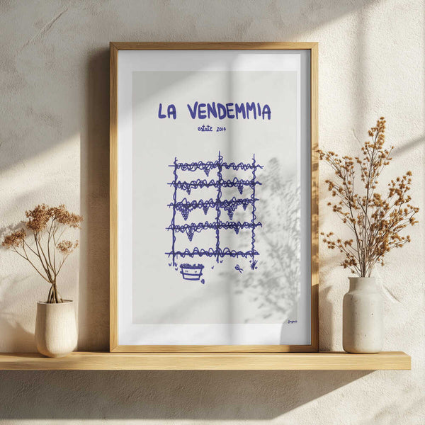 Summer Grape Harvest Art Print UK — Abstract Vibrant Wall Art — Kitchen — Wall It All Prints
