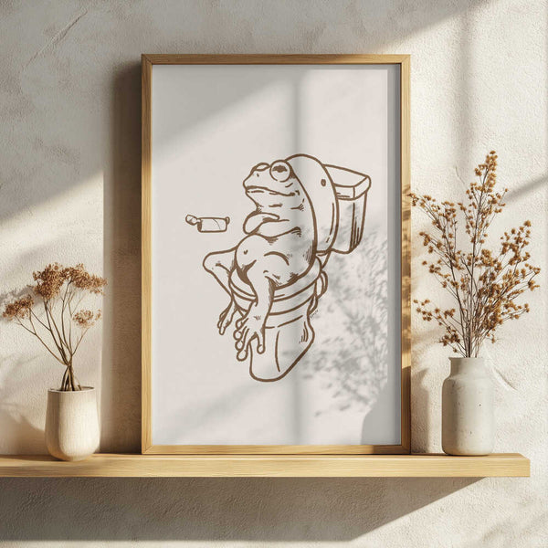 Funny Frog On Toilet