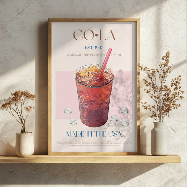Classic Iced Cola Art Print UK — Dark Moody Calm Wall Art — Living Room — Wall It All Prints
