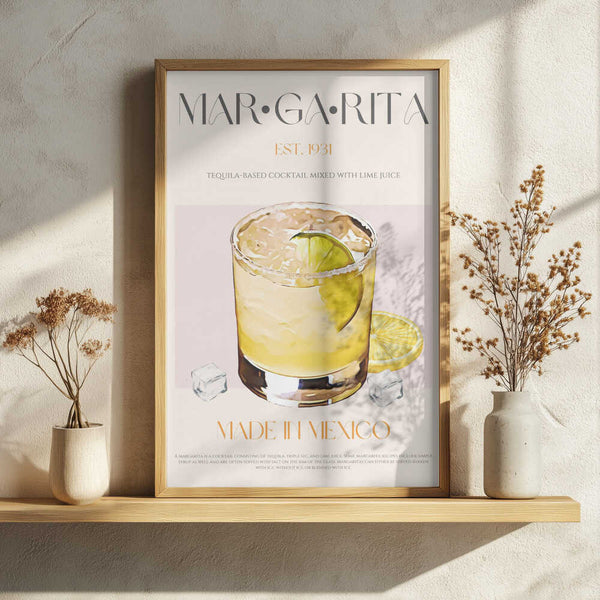 Classic Margarita Recipe Art Print UK — Abstract Fresh Wall Art — Kitchen — Wall It All Prints