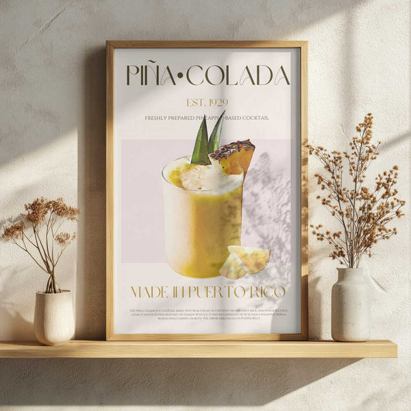 Puerto Rico Piña Colada Art Print UK — Food Vibrant Wall Art — Kitchen — Wall It All Prints