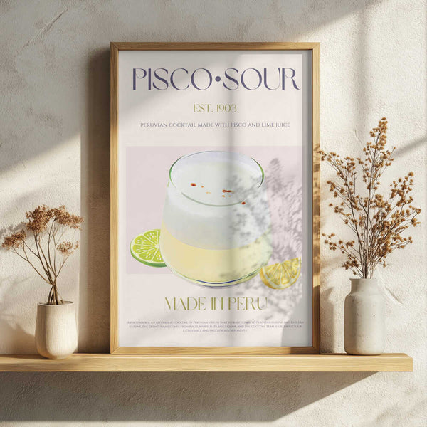 Peruvian Pisco Sour Cocktail Art Print UK — Vintage Fresh Wall Art — Kitchen — Wall It All Prints