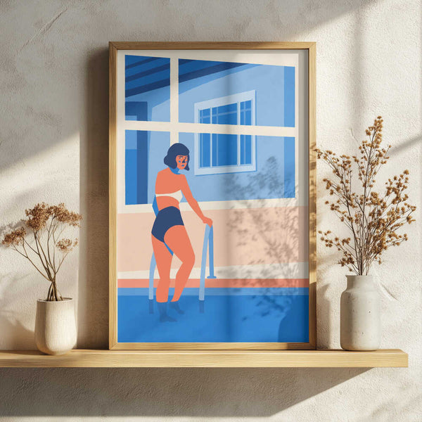 Woman In Pool Art Print UK — Abstract Minimal Wall Art — Living Room — Wall It All Prints